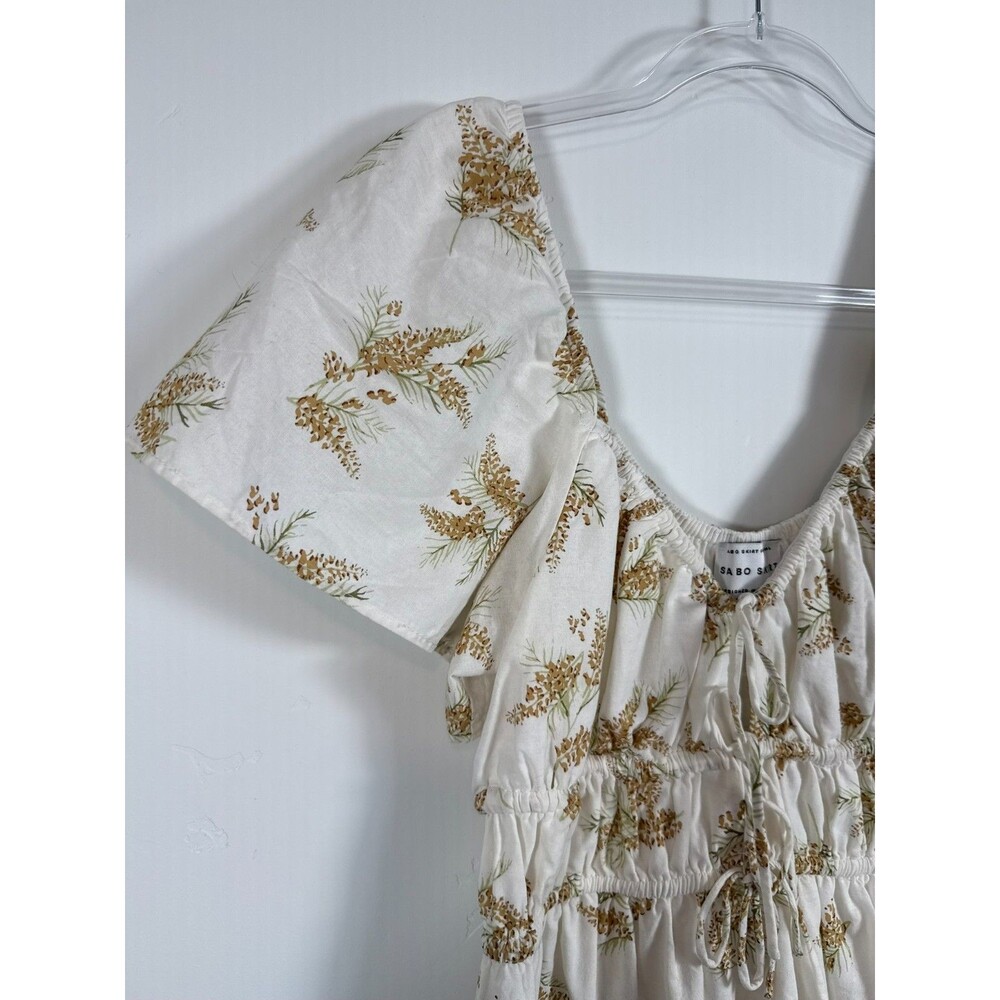 Sabo Skirt Floral Mini Dress Small Ruffled Tiered Babydoll Summer Lined Size S - Picture 3 of 11